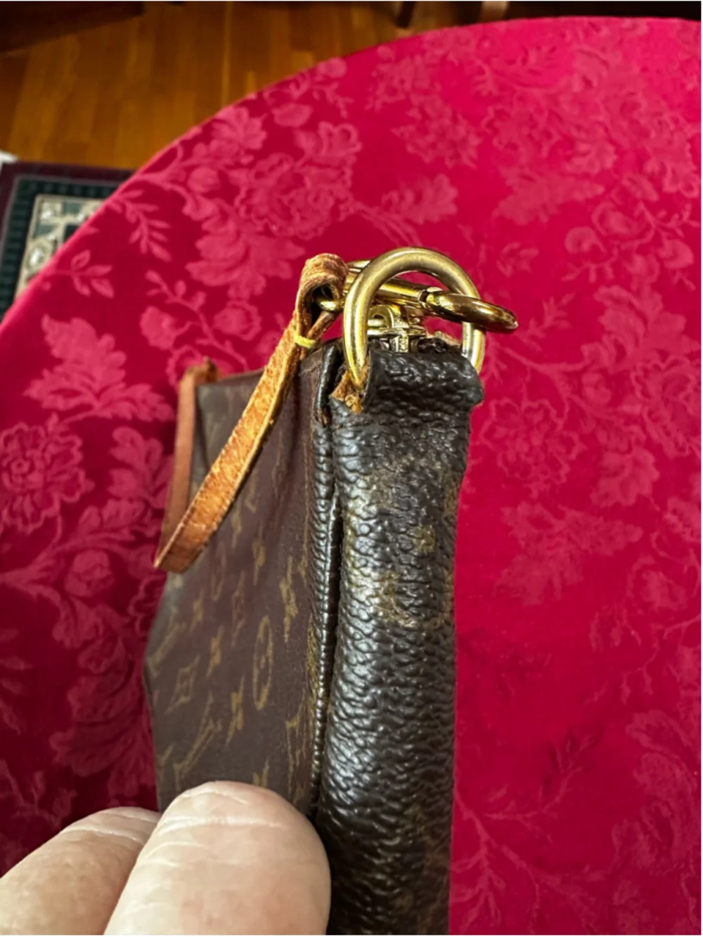 Louis Vuitton Brown and Tan Monogram Pochette Bag
